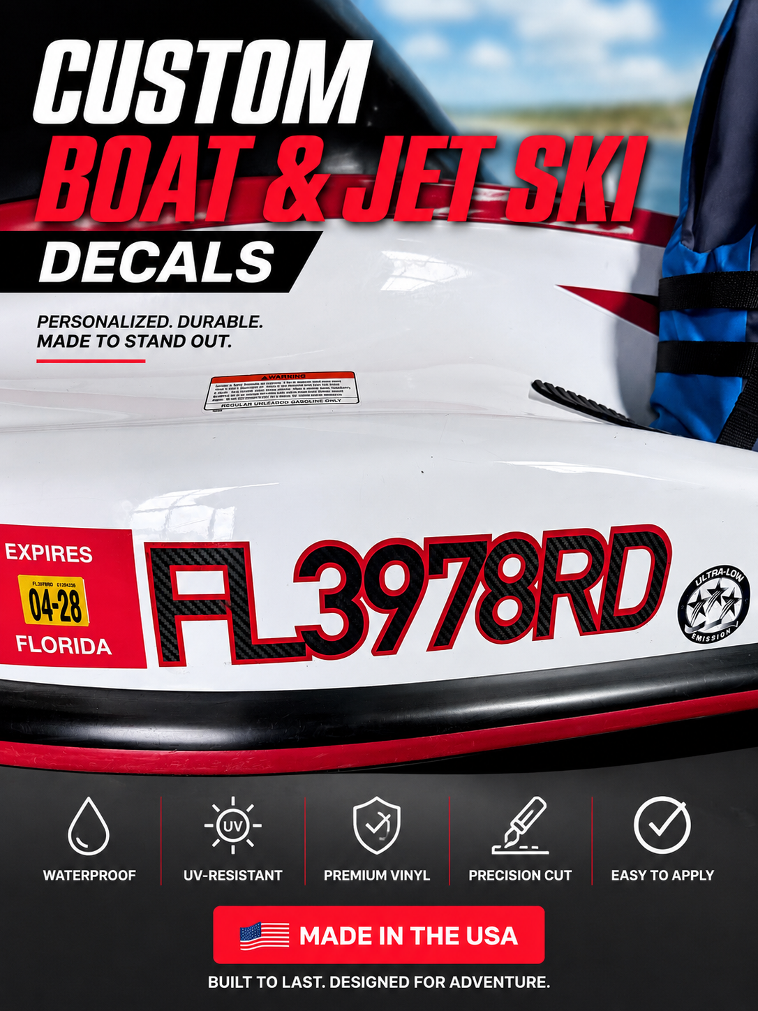 Custom Boat & Jet Ski Decals | Waterproof Vinyl